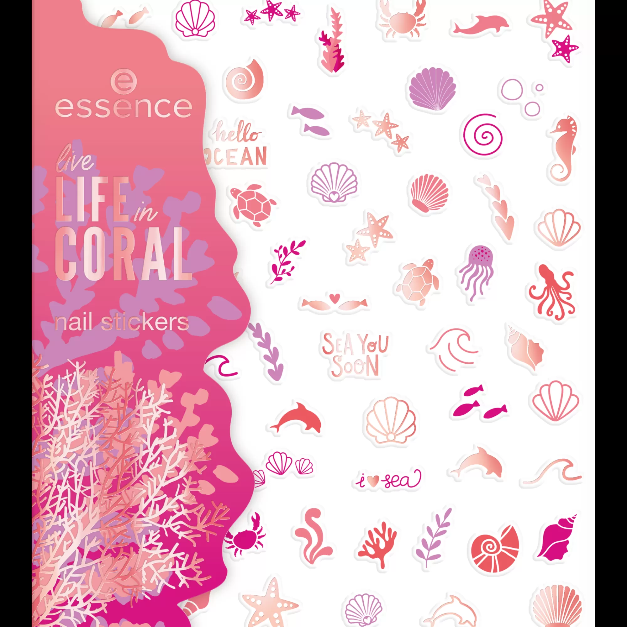 essence Nail Art | live LIFE in CORAL adesivi per unghie