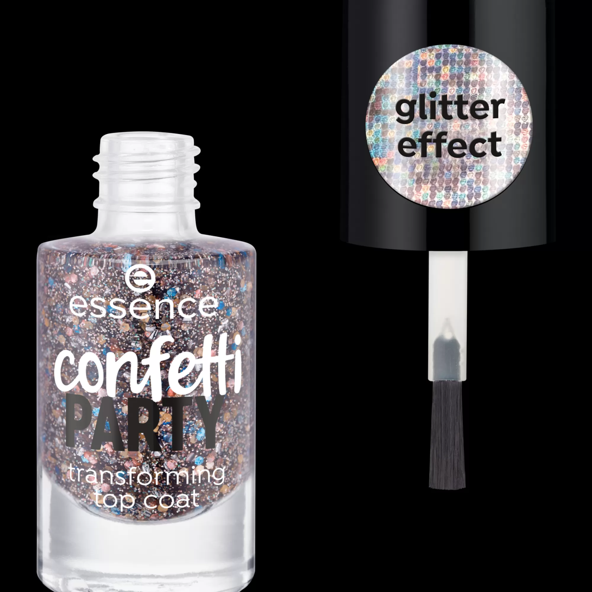 essence Top & Base Coat | Toap coat Confetti PARTY transforming